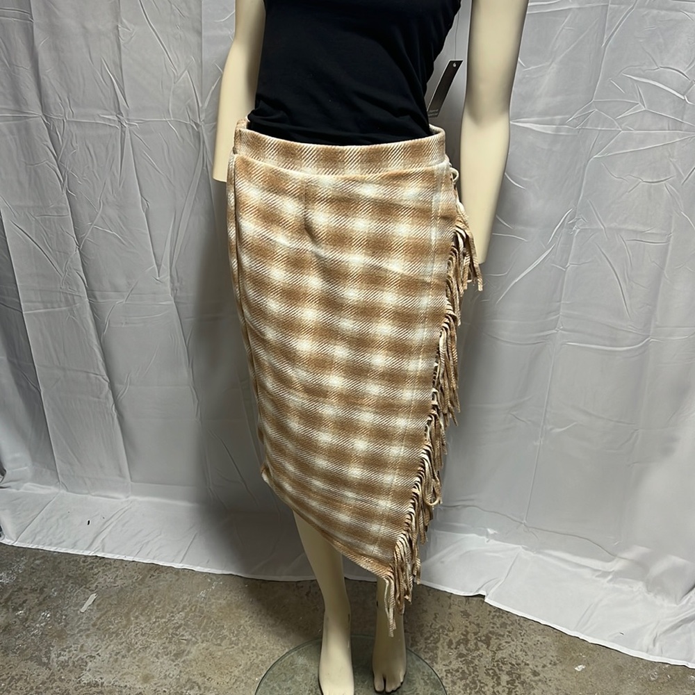 Time and Tru Women’s Fringed Faux Wrap Skirt